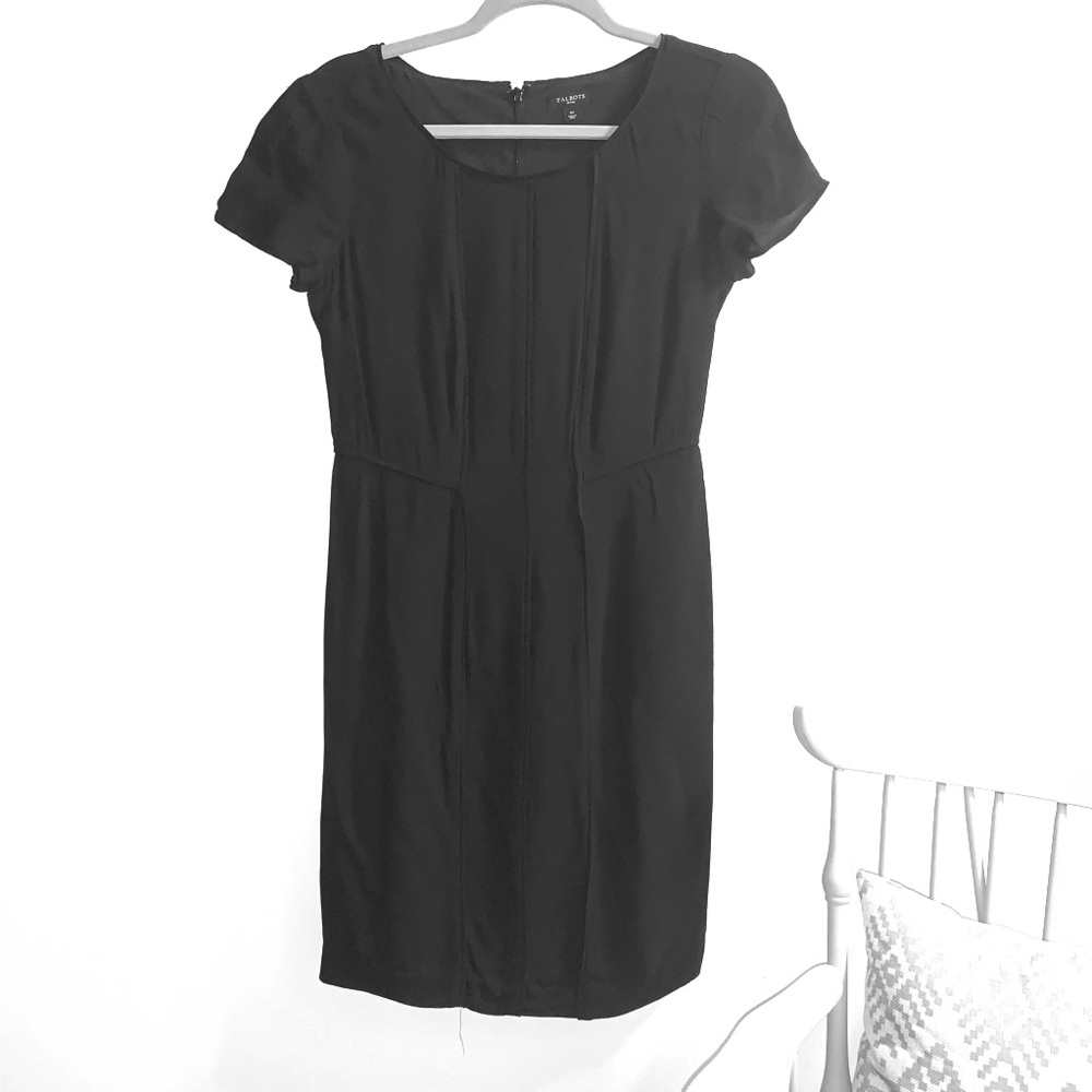 Talbots petite little black sheath dress